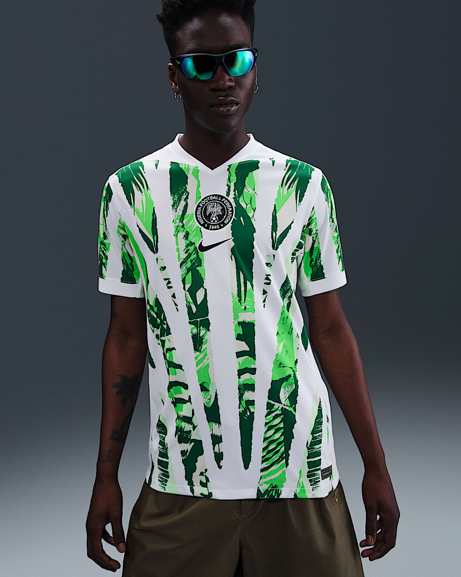 Segunda equipación Stadium Nigeria 2025 (selección femenina) Camiseta de fútbol Replica Nike Dri-FIT - Hombre - Blanco/Pine Green/Green Strike/Negro
