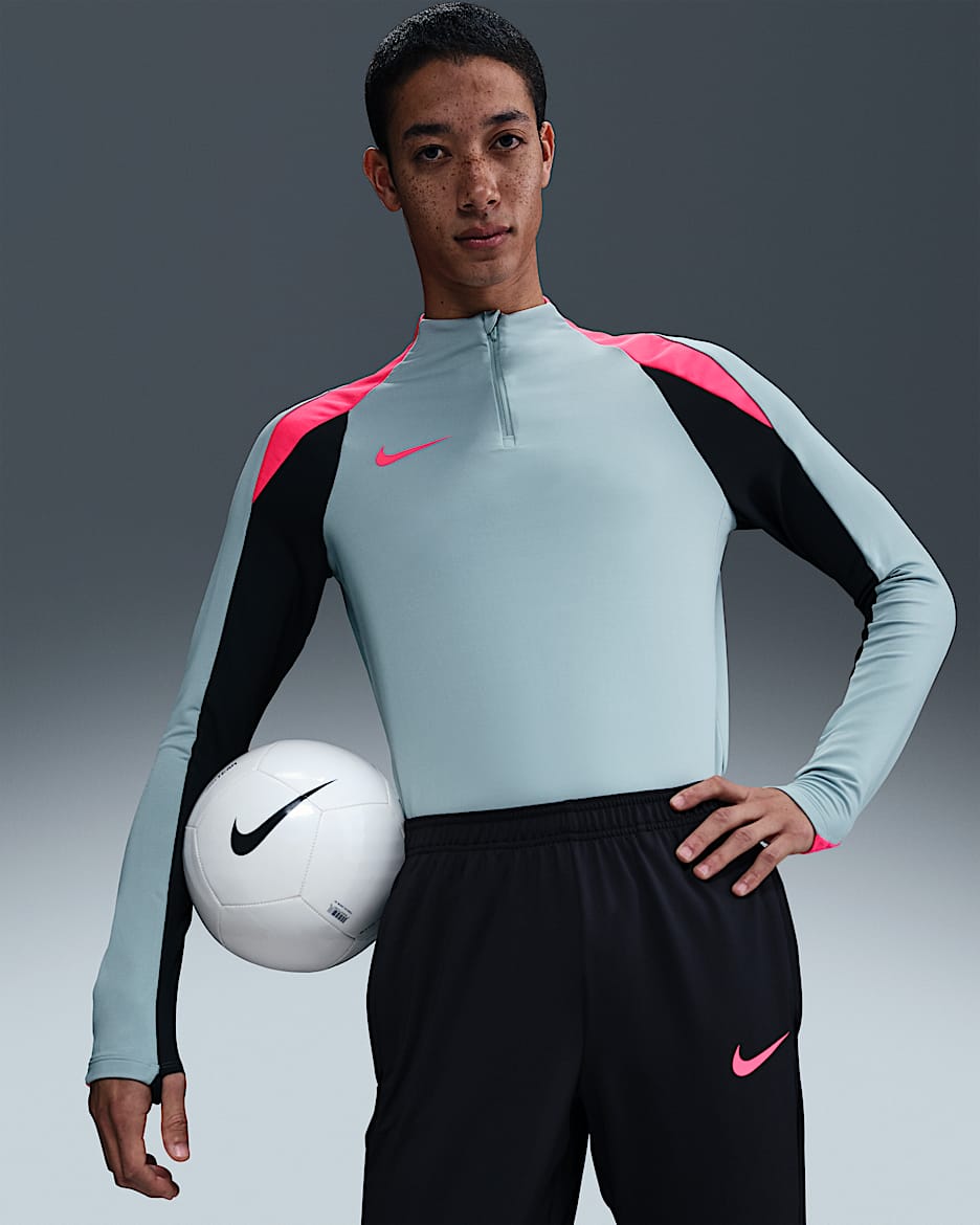 Nike Strike Men's Dri-FIT Soccer 1/2-Zip Drill Top - Ocean Cube/Black/Hyper Pink/Hyper Pink