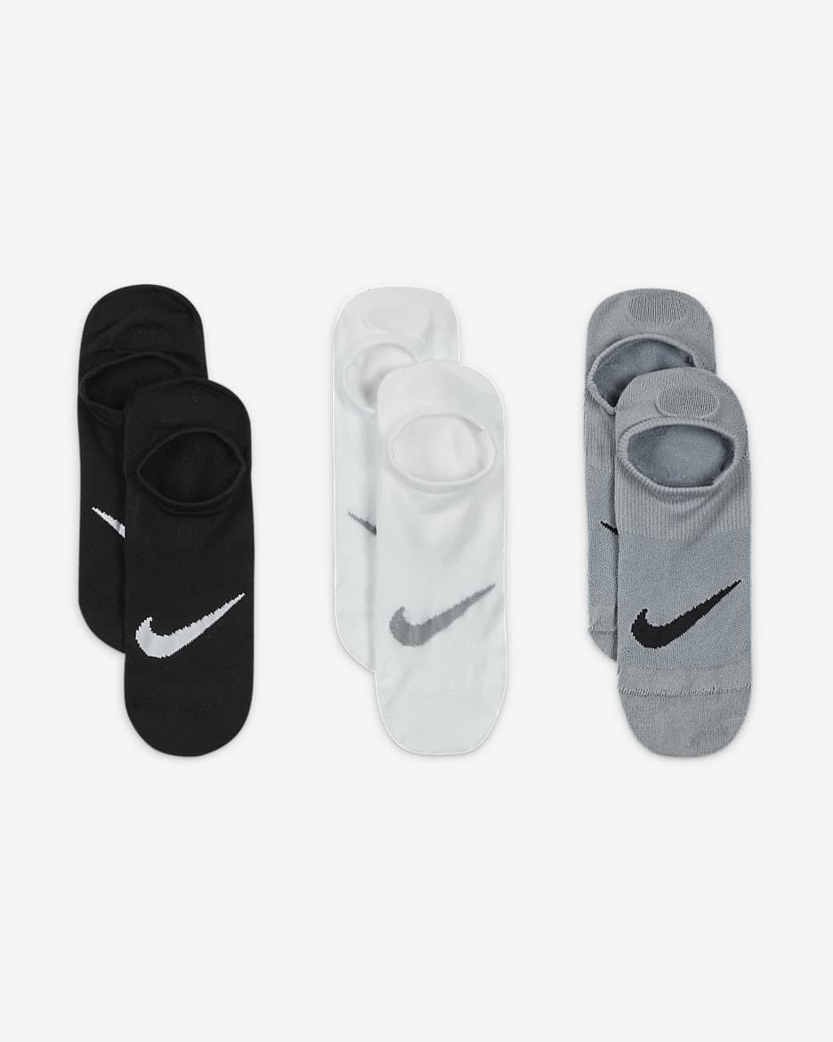 Nike Everyday Plus Lightweight trenings-footiesokker til dame (3 par) - Flerfarget