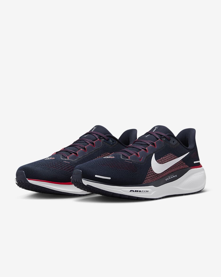 Nike Pegasus 41 NFL Houston Texans Men's Road Running Shoes - Marine/White/Gym Red/White