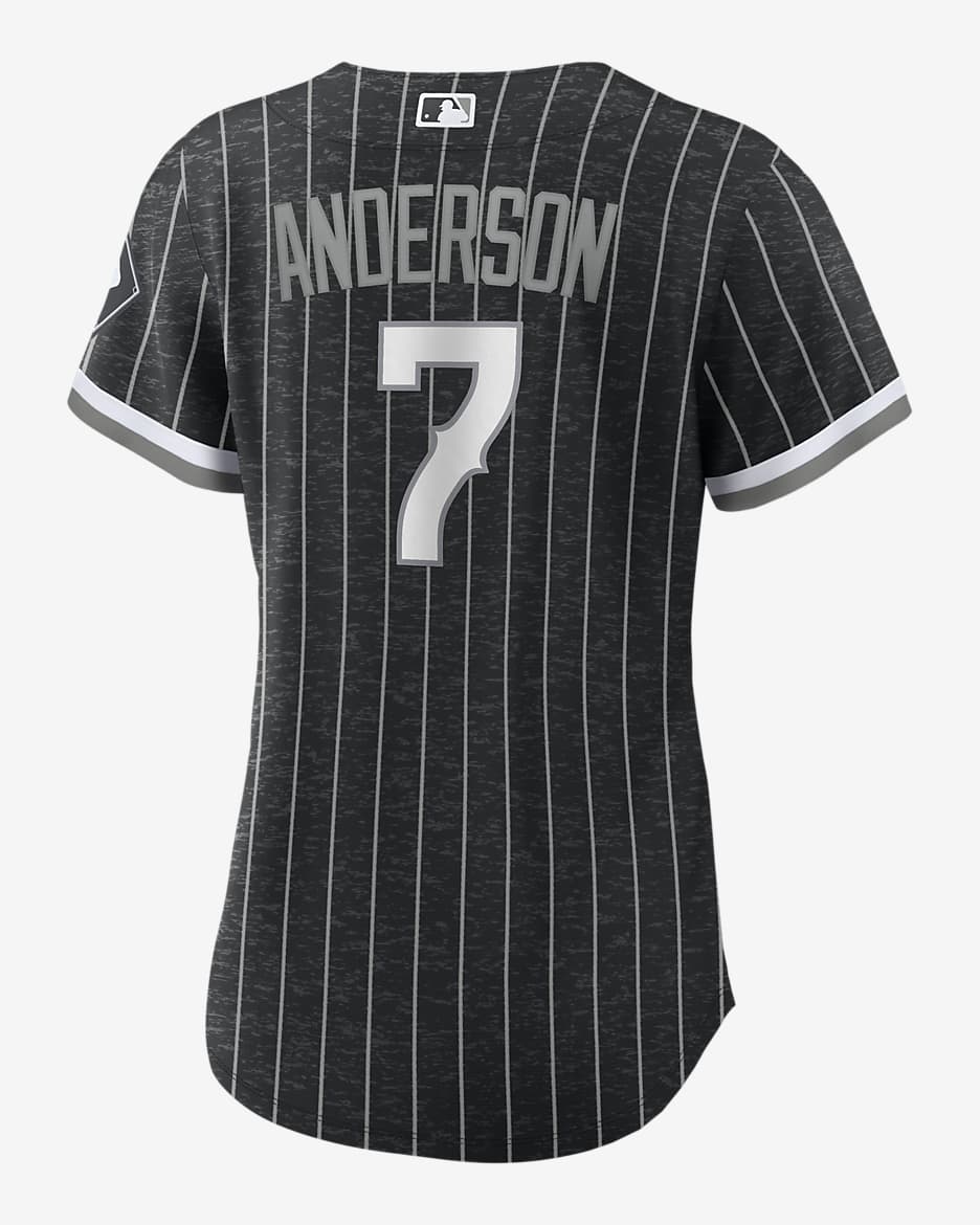 MLB Chicago White Sox City Connect (Tim Anderson) Women's Replica Baseball Jersey - Black/Anthracite