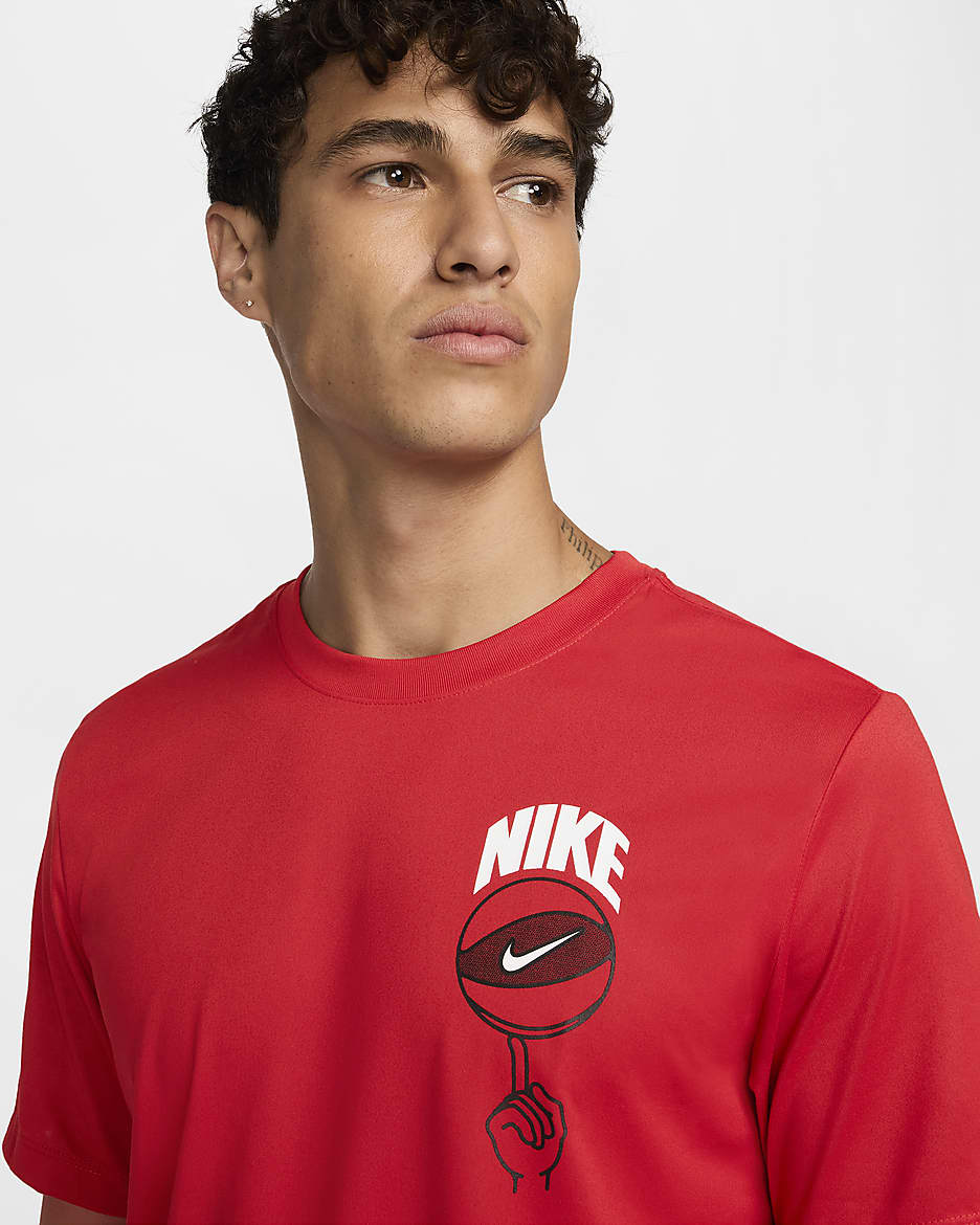 T-shirt de basquetebol Dri-FIT Nike para homem - Vermelho University