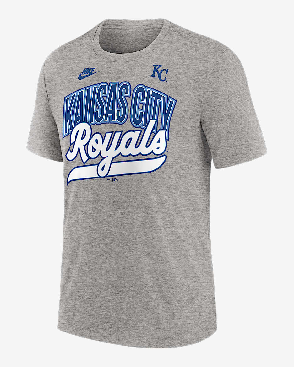 Kansas City Royals Cooperstown Retro Men's Nike MLB T-Shirt - Grey Heather