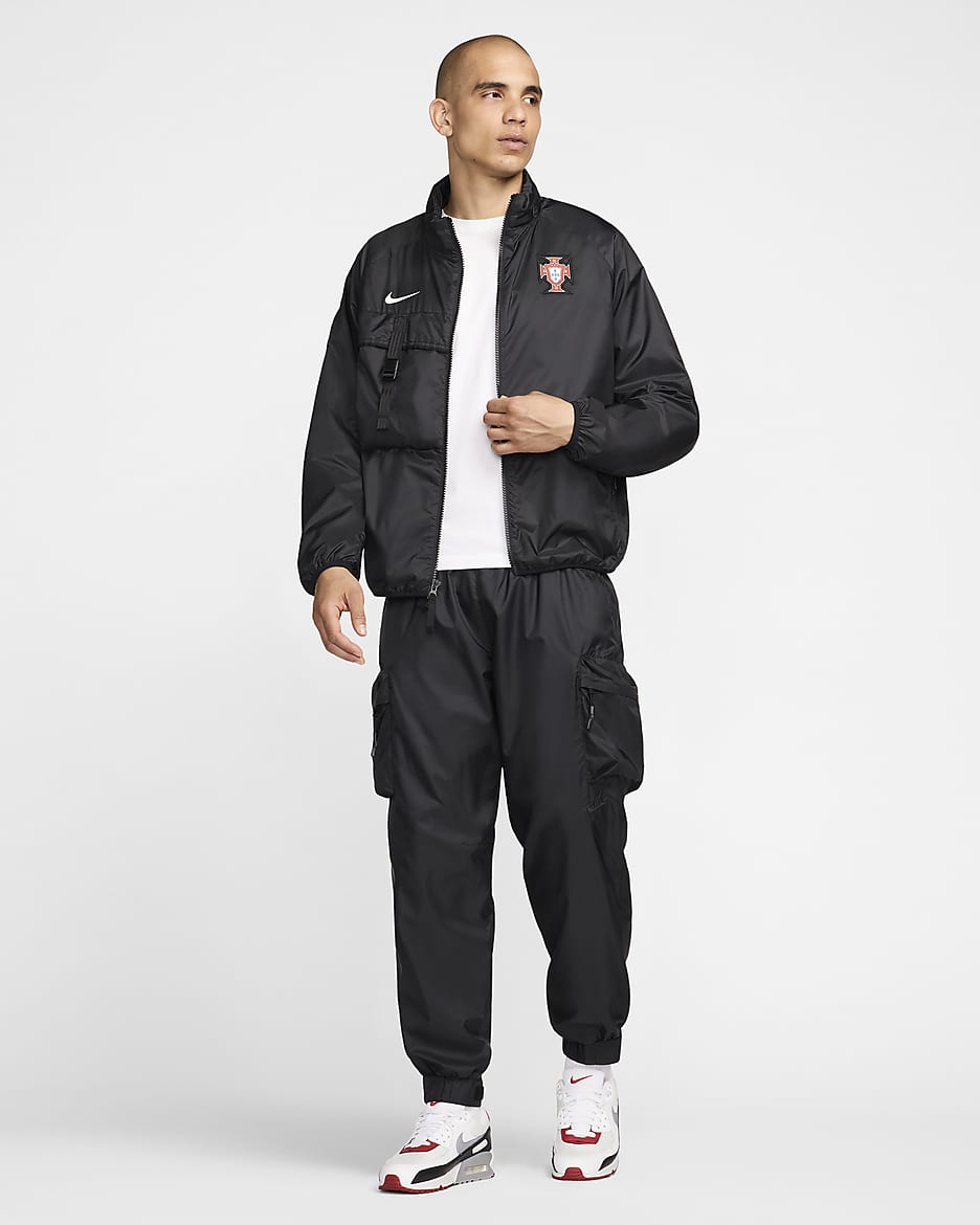 Portugal Men's Nike Football Halo Jacket - Black/Sail