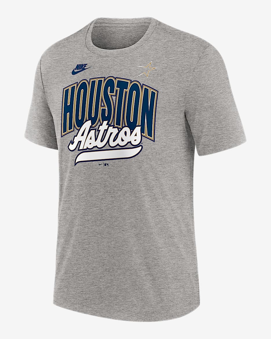 Playera Nike de la MLB para hombre Houston Astros Cooperstown Retro - Gris jaspeado