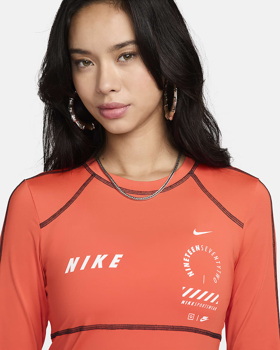 Nike Sportswear Women's Long-Sleeve Top - Light Crimson