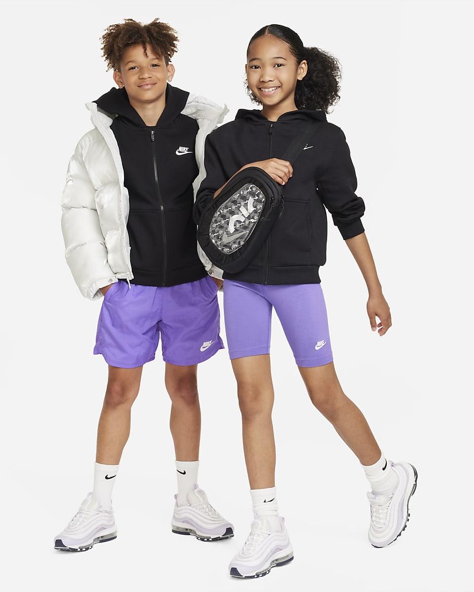 Nike Sportswear Club Fleece hoodie met rits voor kids - Zwart/Wit