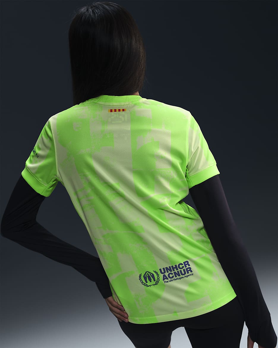 FC Barcelona 2024/25 Stadium Third Replika-Fußballtrikot mit Nike Dri-FIT-Technologie (Damen) - Barely Volt/Barely Volt/Lime Blast/Old Royal