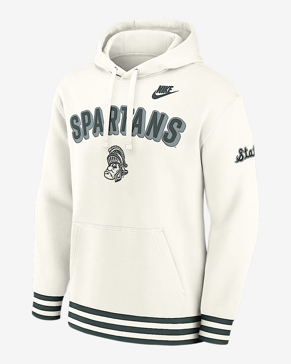 Michigan State Legacy Retro Men’s Nike College Pullover Hoodie - Sail