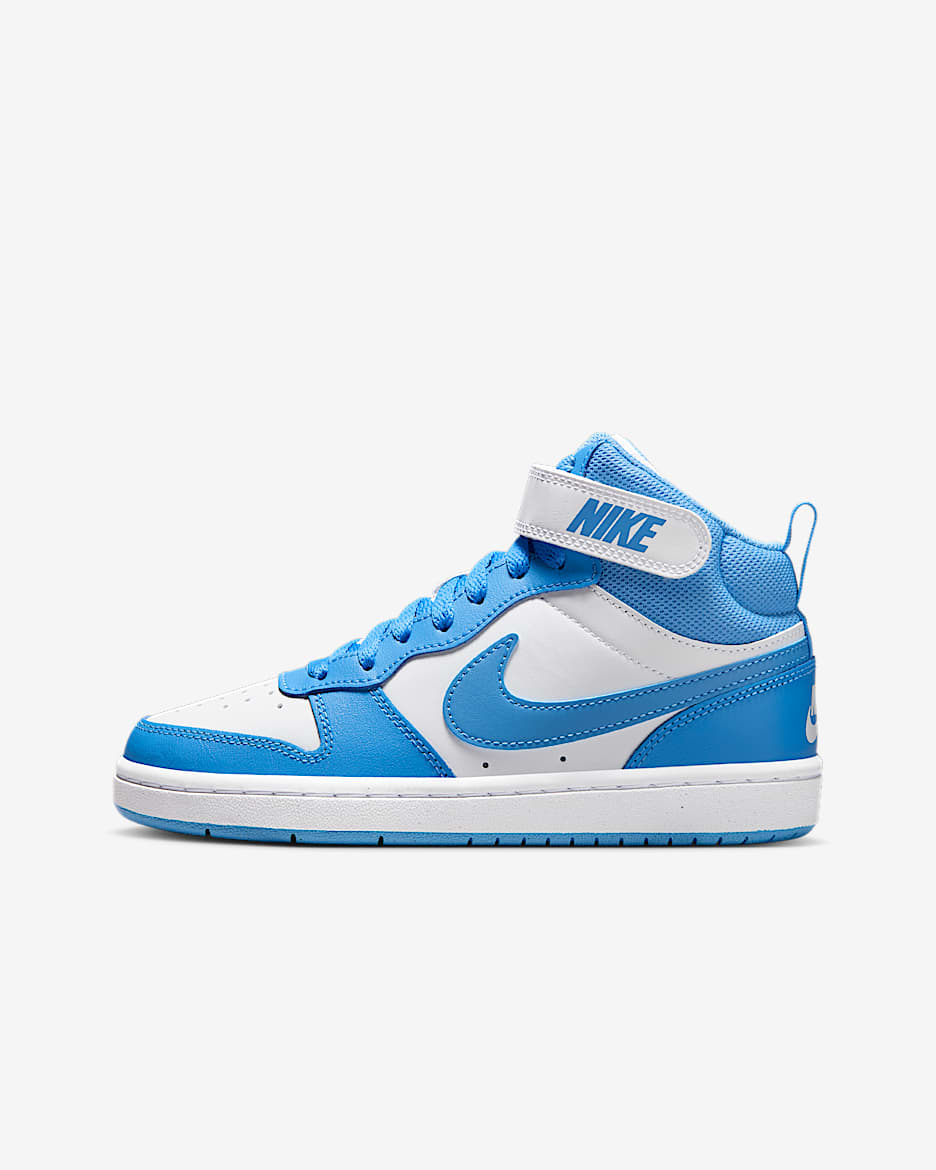 Tenis para niños grandes Nike Court Borough Mid 2 - Blanco/Azul extremo