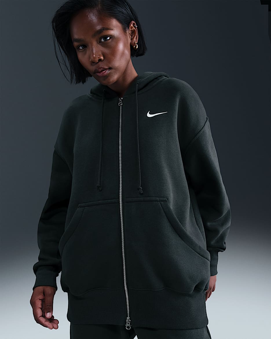 Nike Sportswear Phoenix Fleece Women's Oversized Full-Zip Hoodie - Seaweed/Sail