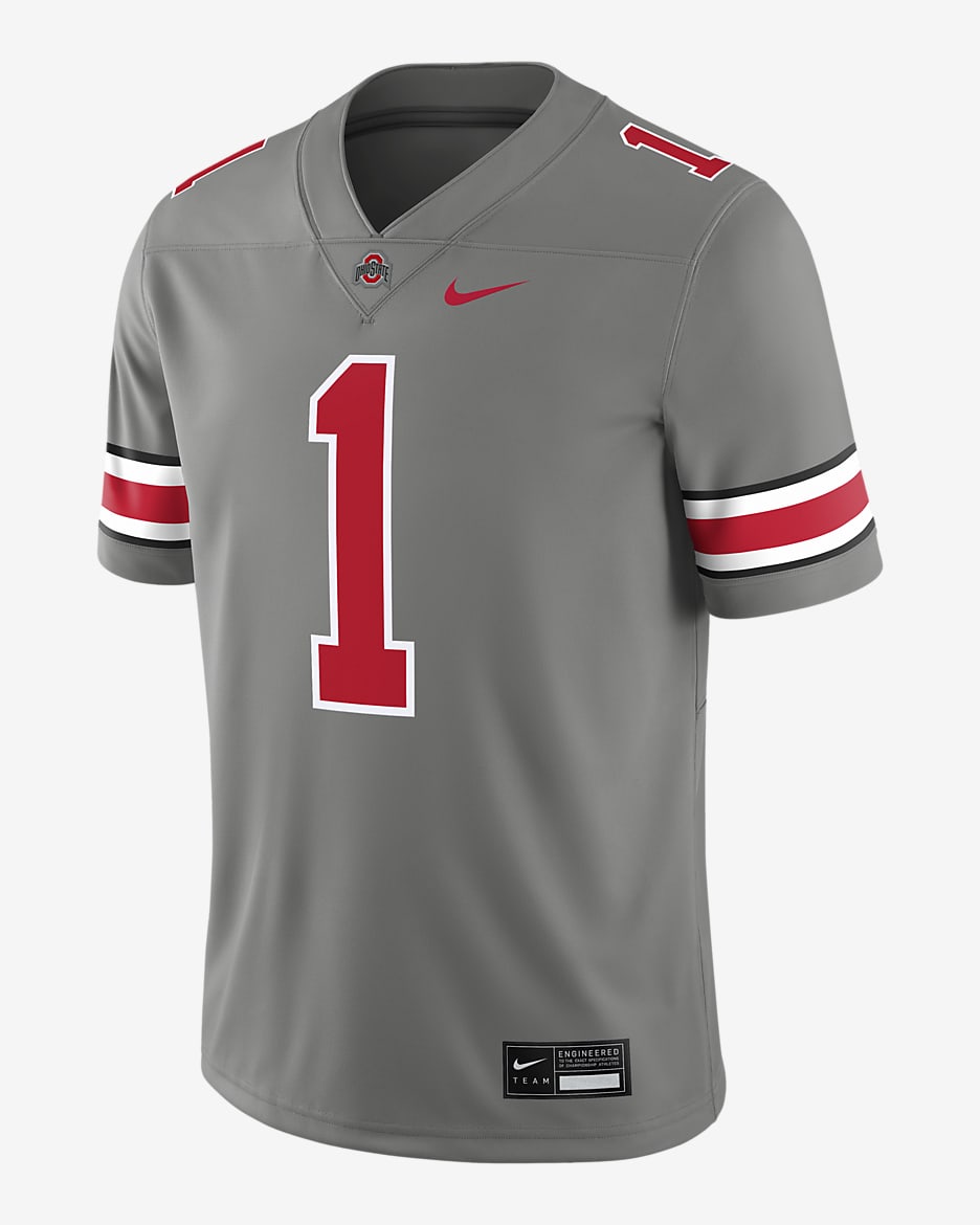 Ohio State Buckeyes Men's Nike Dri-FIT College Game Jersey - Dark Steel Grey