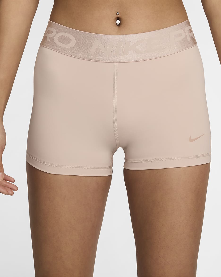 Short taille mi-haute Nike Pro 8 cm pour femme - Particle Beige