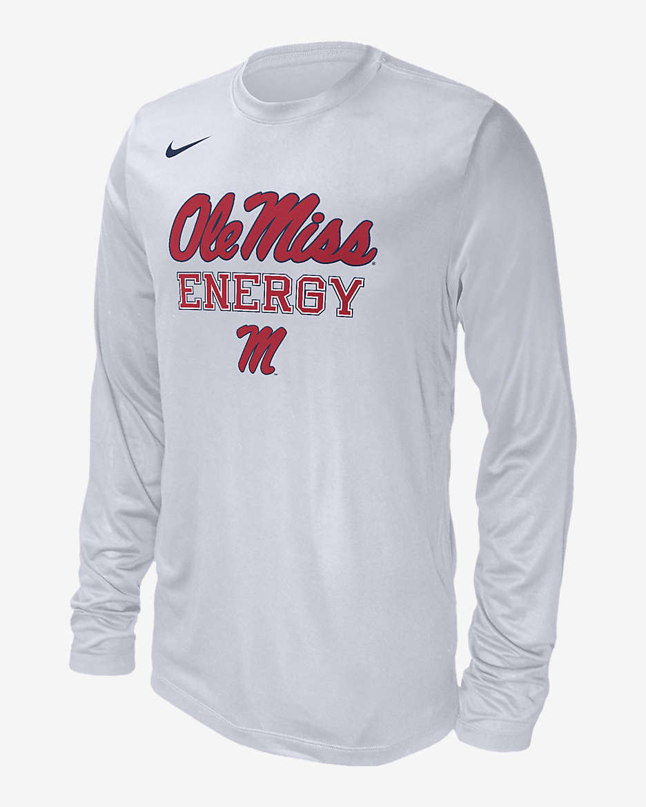 Ole Miss Men's Nike College Long-Sleeve T-Shirt - White