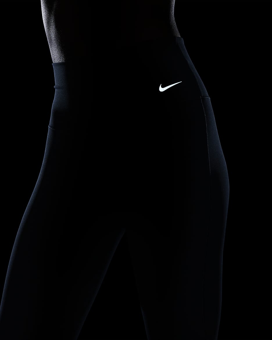 Legging évasé taille haute Nike Zenvy pour femme - Armory Navy/Noir