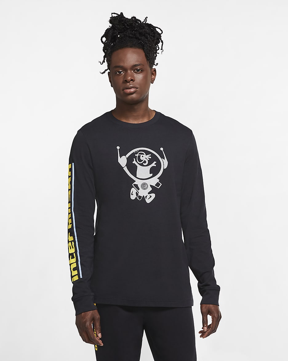 Playera de fútbol de manga larga para hombre Inter de Milán - Negro