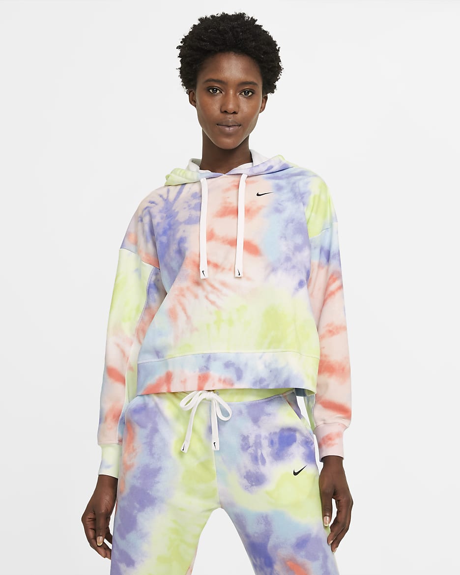 Nike Dri-FIT Get Fit Women's Tie-dye Pullover Training Hoodie - Purple Pulse/Black
