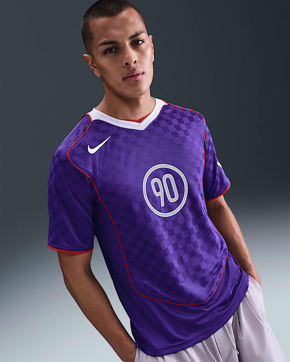 Nike Total 90 Men's Dri-FIT Short-Sleeve Soccer Top - Court Purple/White/Gym Red/White