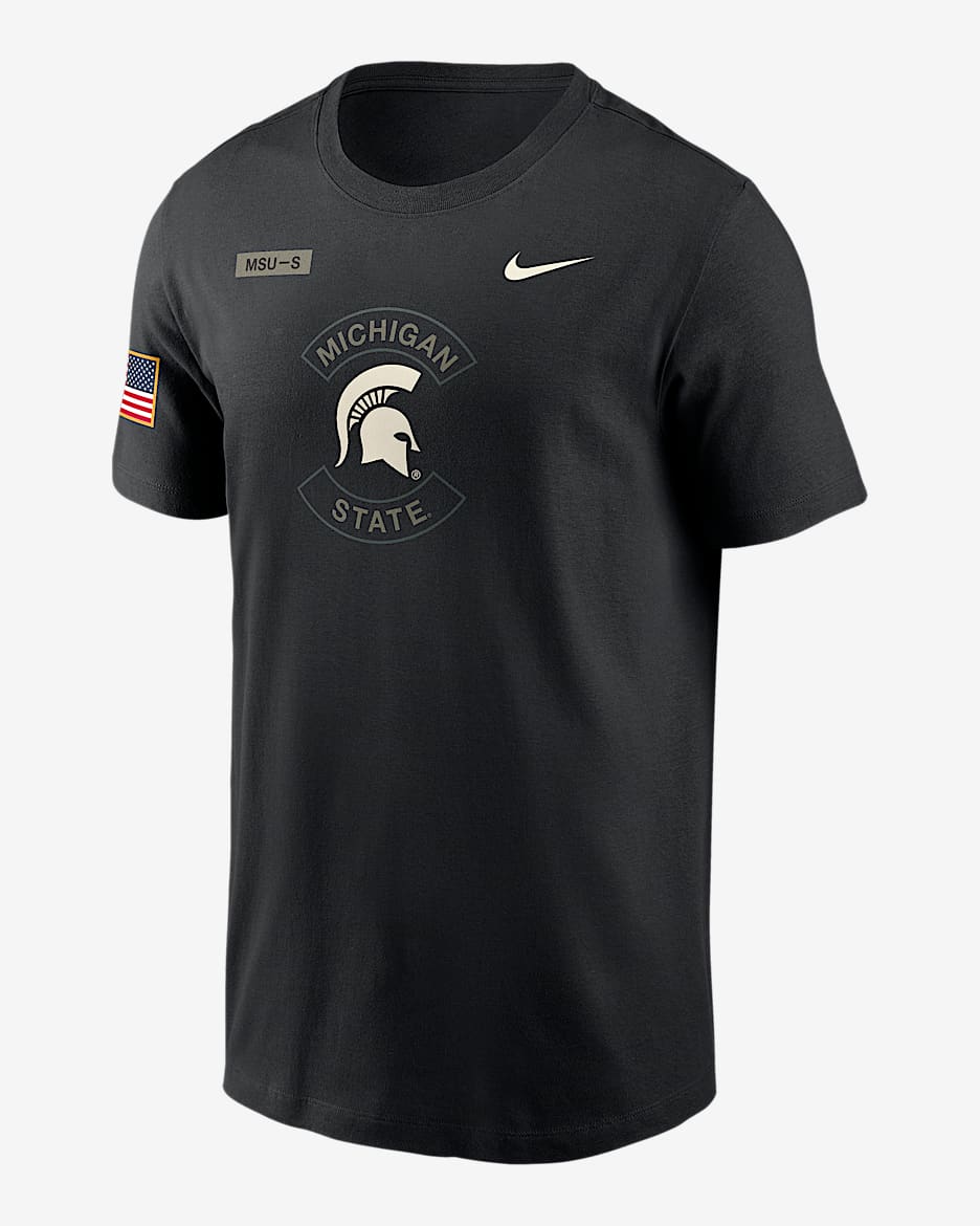 Michigan State Military Appreciation Men's Nike Dri-FIT College T-Shirt - Black