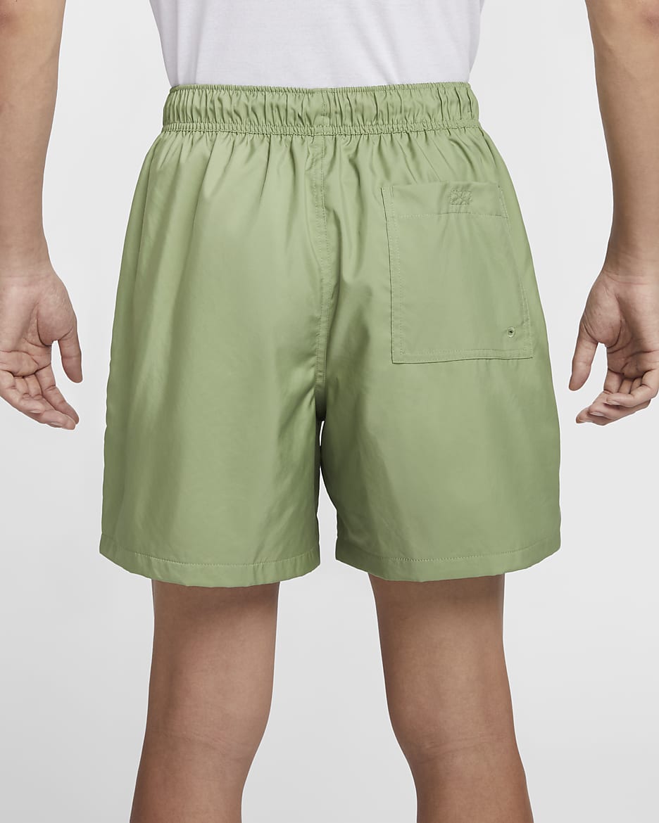 Nike Club Men's Woven Flow Shorts - Oil Green/White