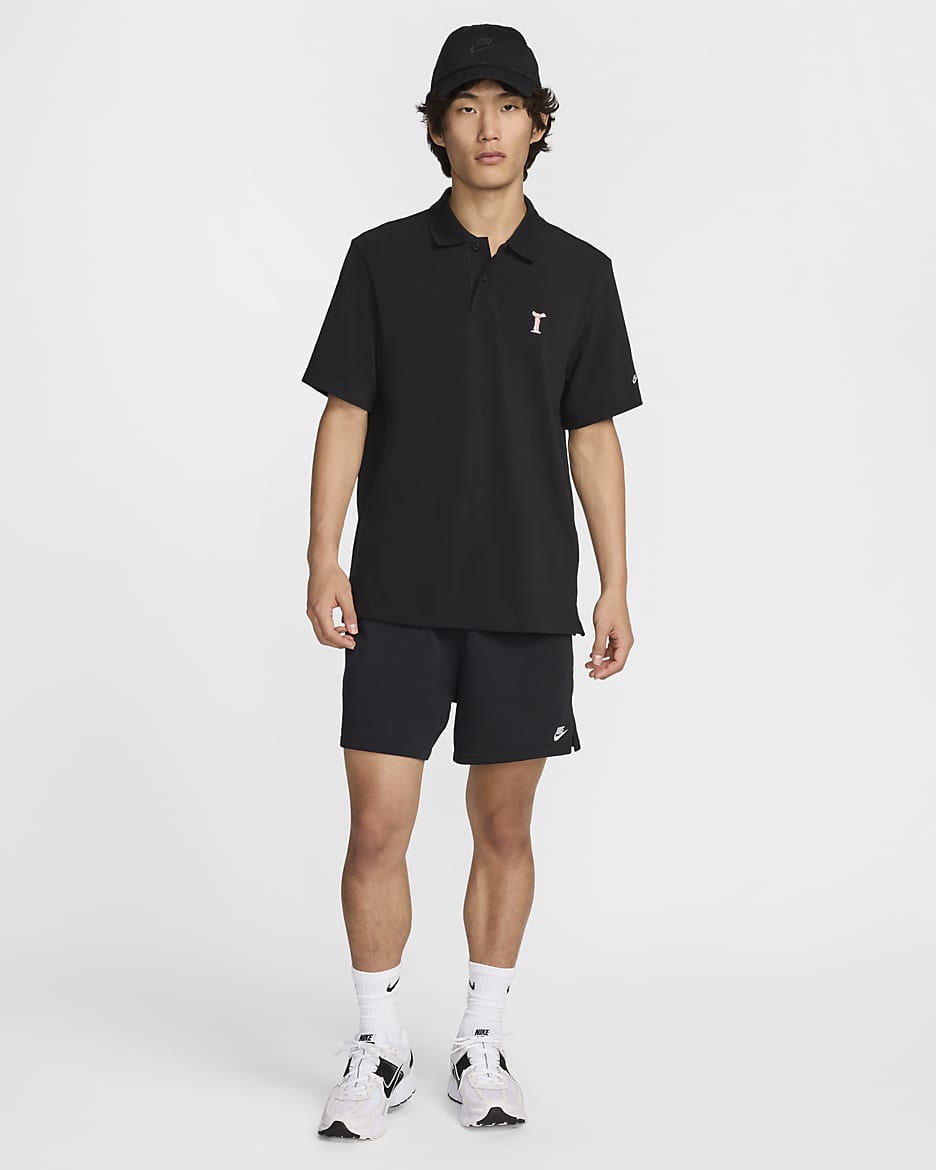 Nike Men's Polo - Black/Red Stardust/White