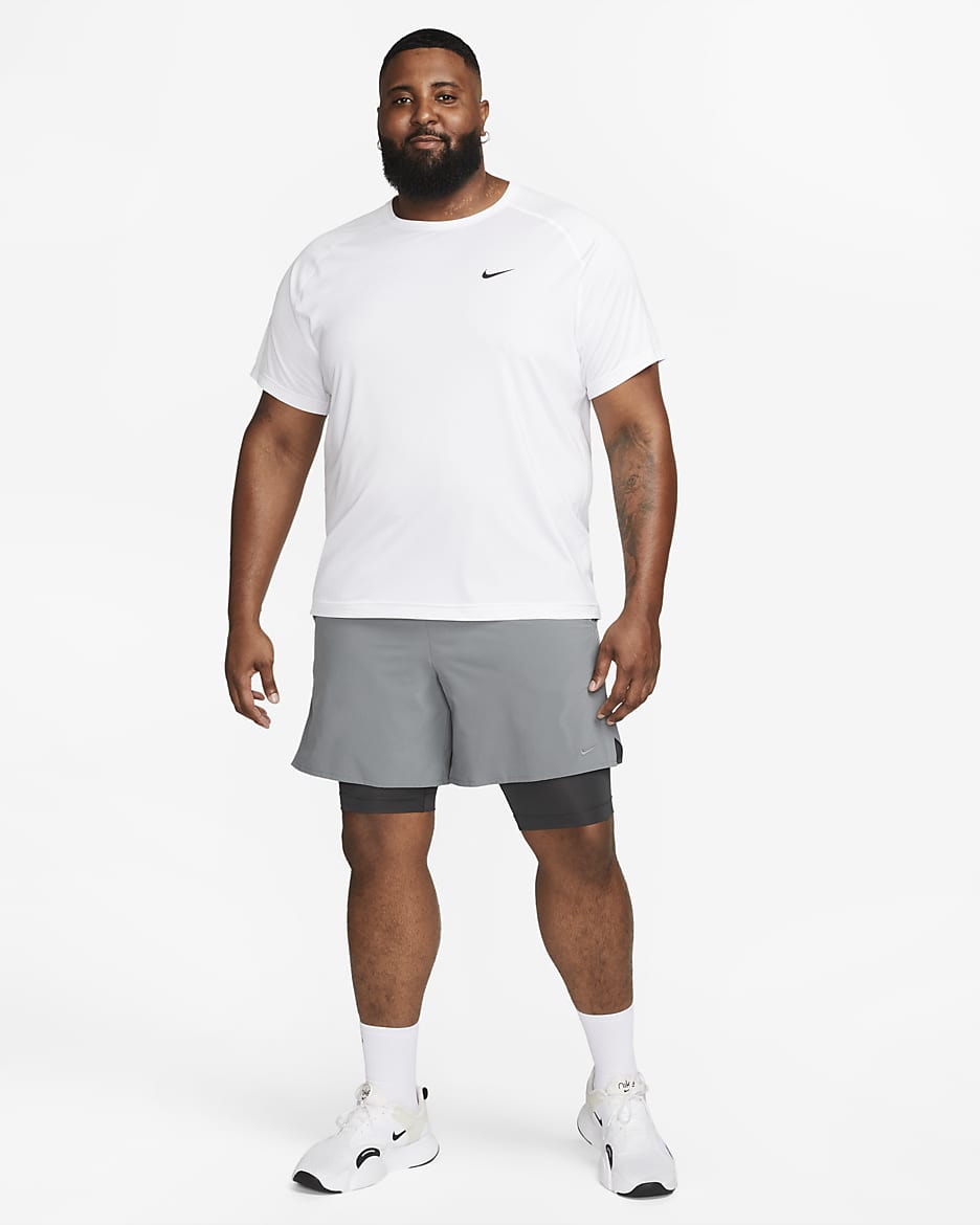 Męska koszulka z krótkim rękawem do fitnessu Dri-FIT Nike Ready - Biel/Czerń