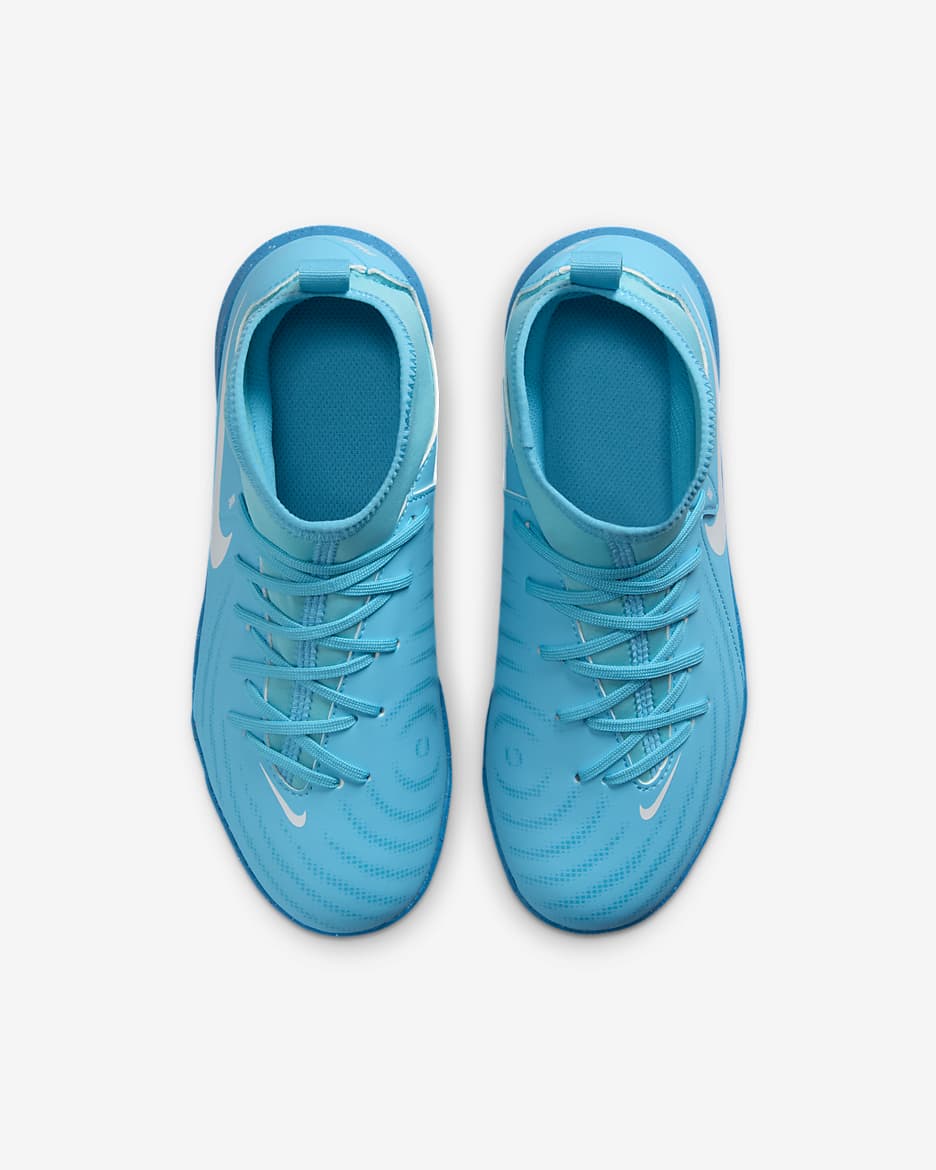 Nike Jr. Phantom Luna 2 Club Younger/Older Kids' TF High-Top Football Shoes - Blue Fury/White