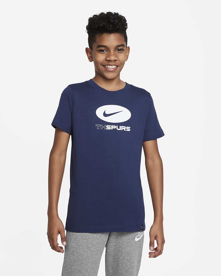 Tottenham Hotspur Swoosh Big Kids' Soccer T-Shirt - Binary Blue