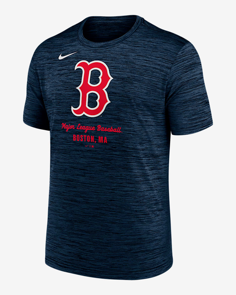 Playera Nike Dri-FIT de la MLB para hombre Boston Red Sox Velocity - Azul marino