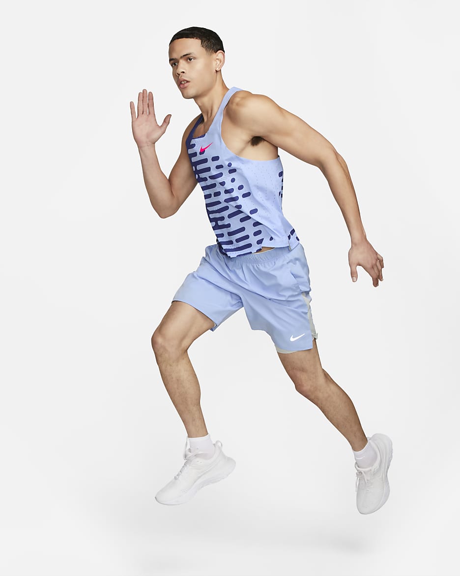 Nike AeroSwift Men's Running Singlet - Deep Royal Blue/Royal Tint/Hyper Pink