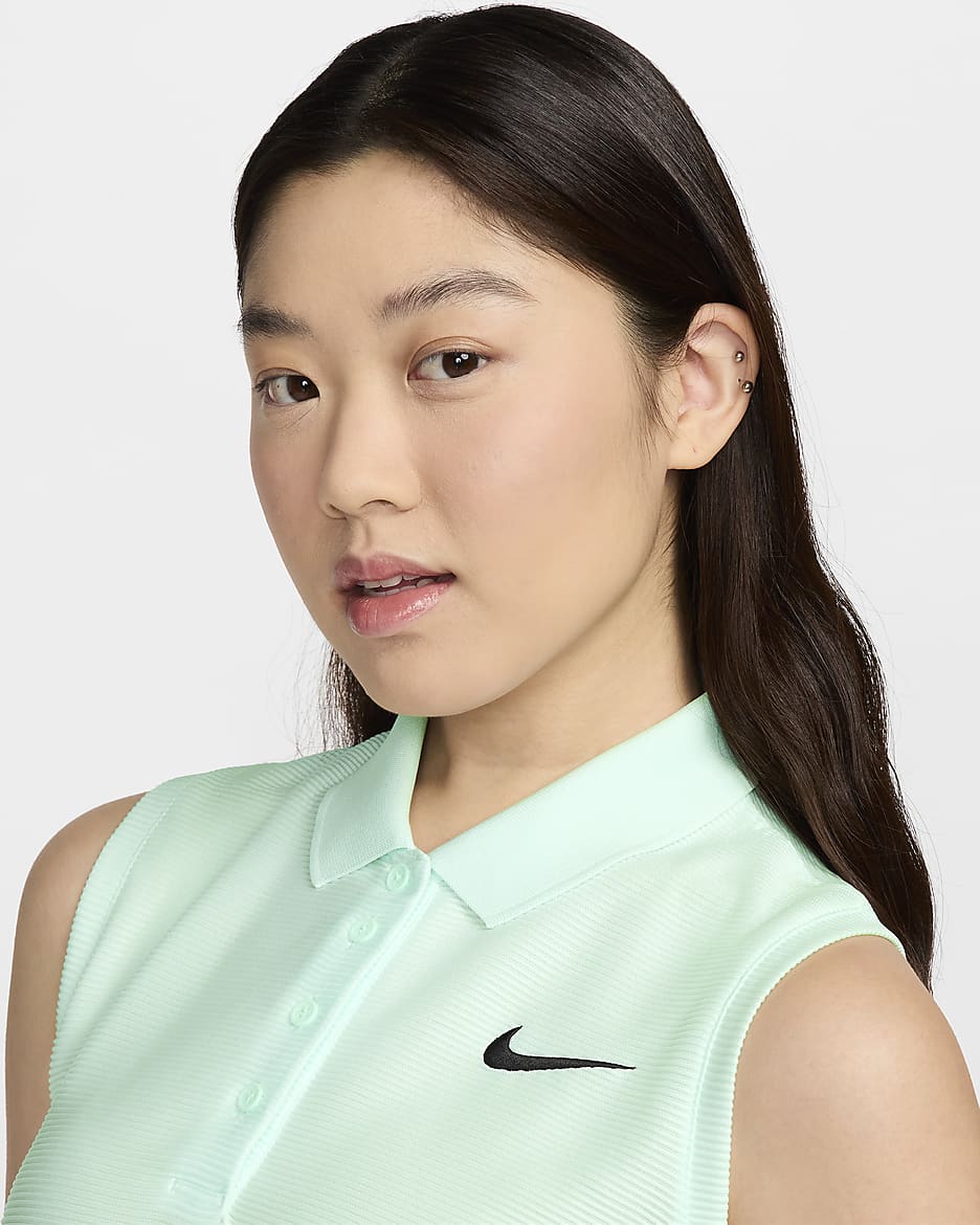 Nike Victory Women's Dri-FIT Sleeveless Golf Polo - Barely Green/Black