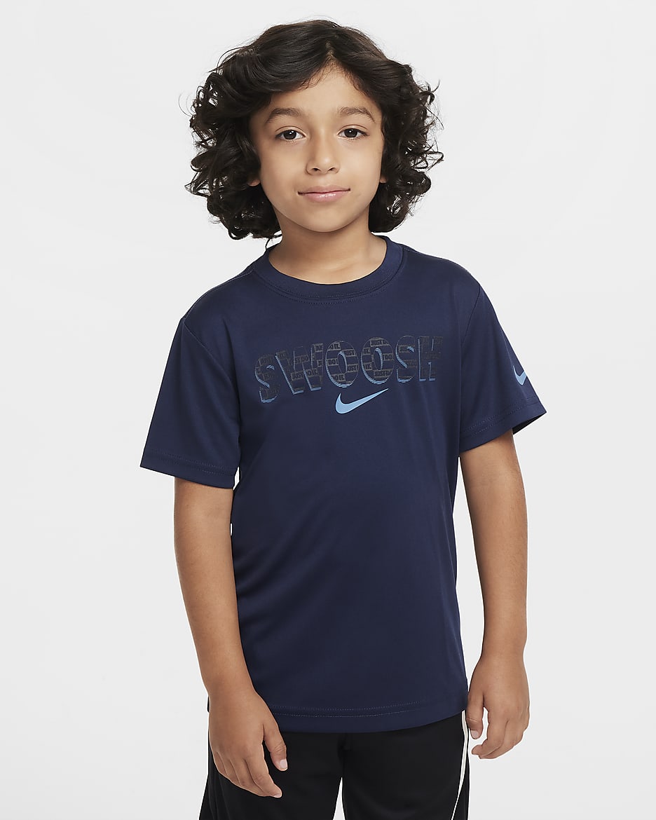 Nike Dri-FIT "Just Do It" Little Kids' Swoosh T-Shirt - Midnight Navy