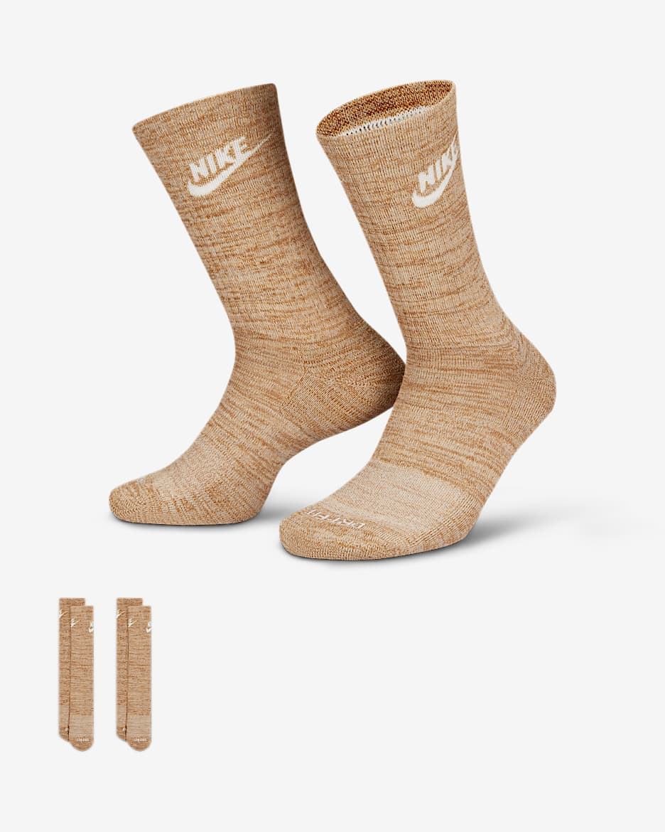 Calcetas Nike Everyday Plus Cushioned - Leche de coco/Blanco