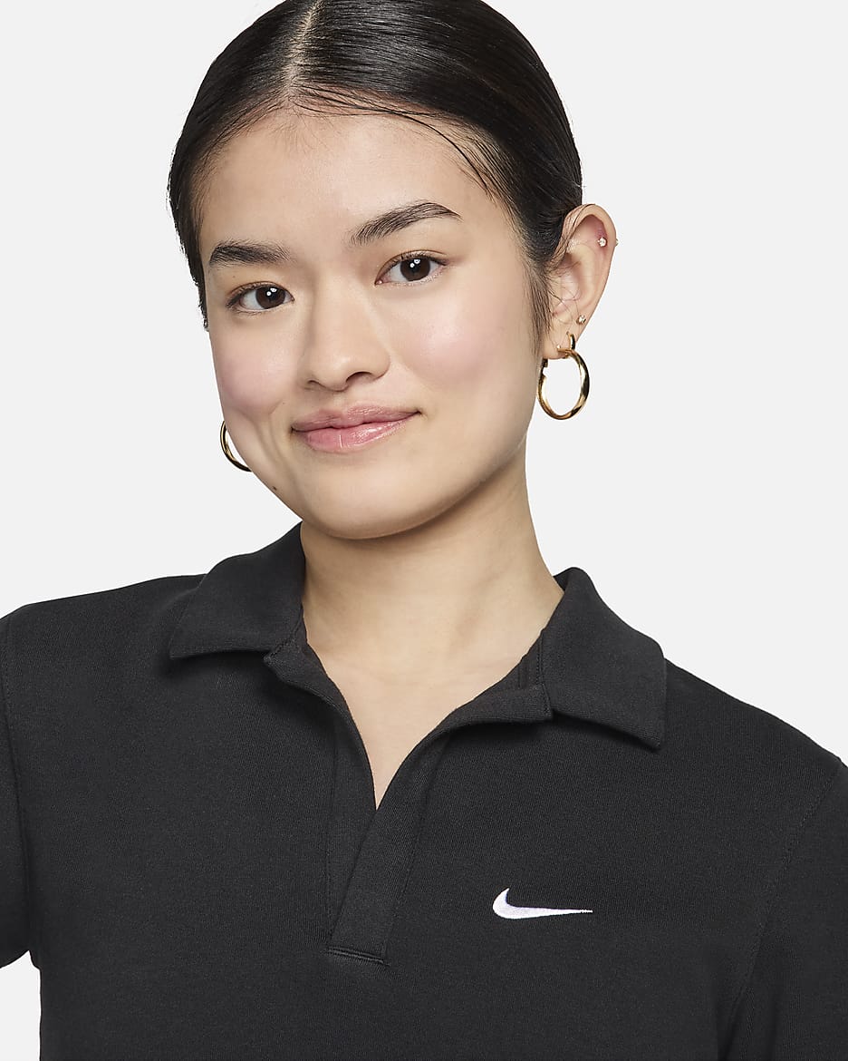 Nike Sportswear Essential 女款短袖有領衫 - 黑色/白色