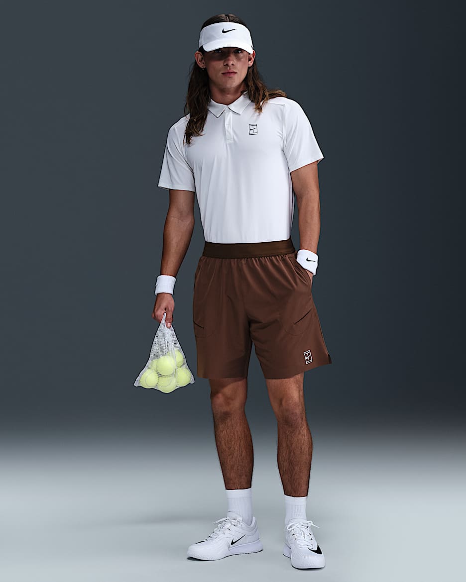 NikeCourt Advantage Men's Dri-FIT 8" Tennis Shorts - Cacao Wow/White
