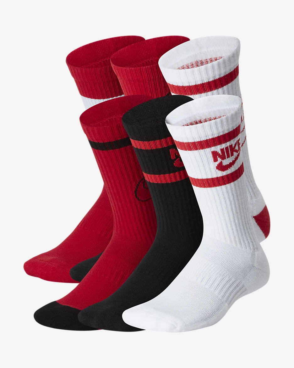 Calcetines largos con amortiguación para niños Nike Everyday (6 pares) - Multicolor