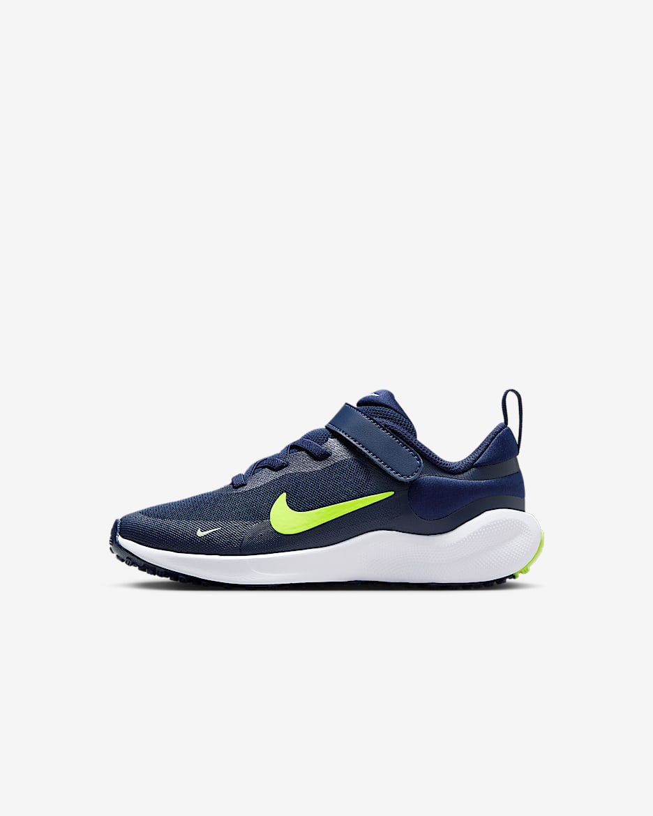Nike Revolution 7 Younger Kids' Shoes - Midnight Navy/Volt Tint/White/Volt
