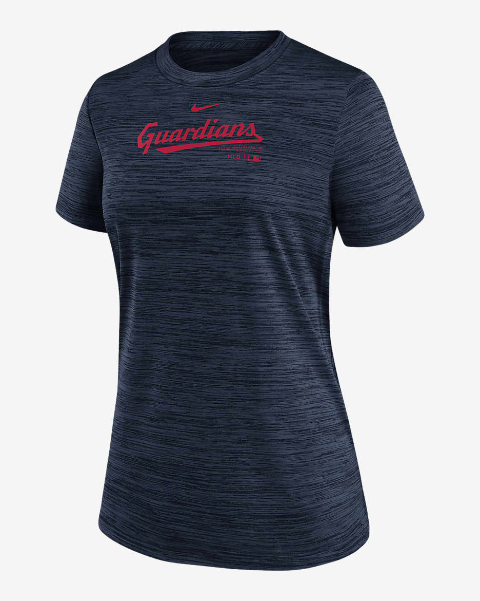 Playera Nike Dri-FIT de la MLB para mujer Cleveland Guardians Authentic Collection Practice Velocity - Azul