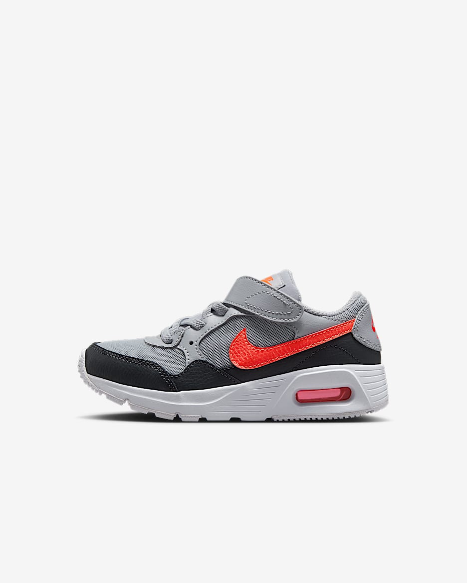 Tenis para niños de preescolar Nike Air Max SC - Gris lobo/Antracita/Blanco/Carmesí brillante