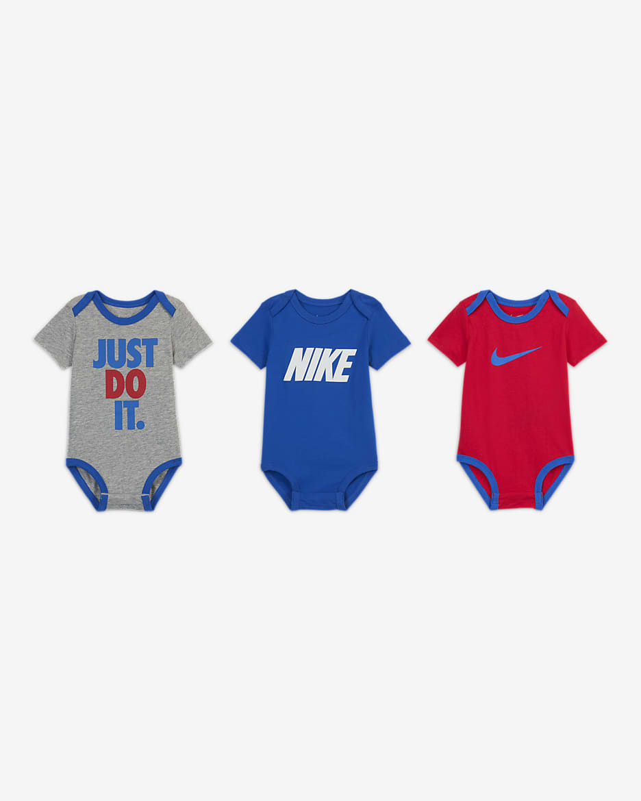 Conjunto de bodies para bebé Nike (0 a 9M) (3 piezas) - Multicolor
