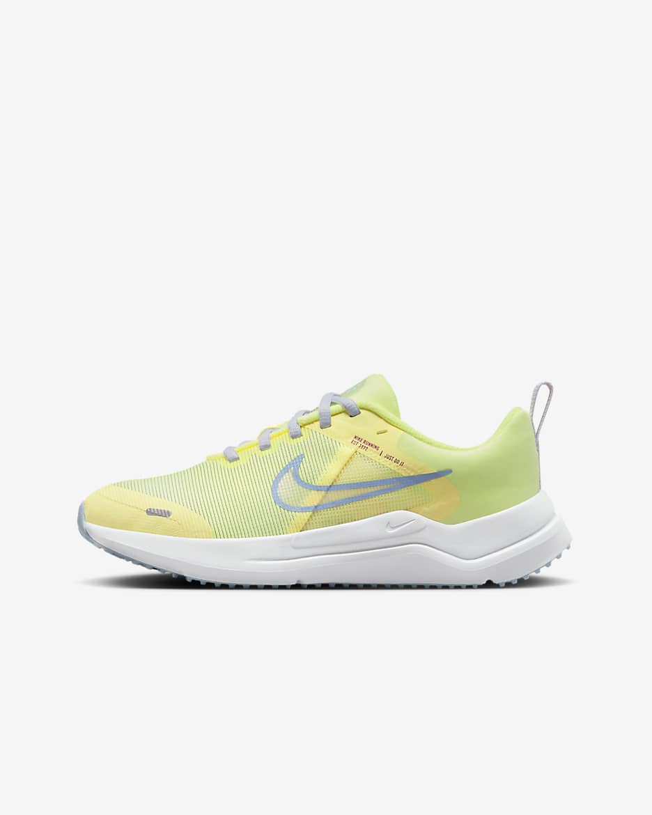 Nike Downshifter 12 Older Kids' Road Running Shoes - Citron Tint/Football Grey/Cosmic Fuchsia/Cobalt Bliss