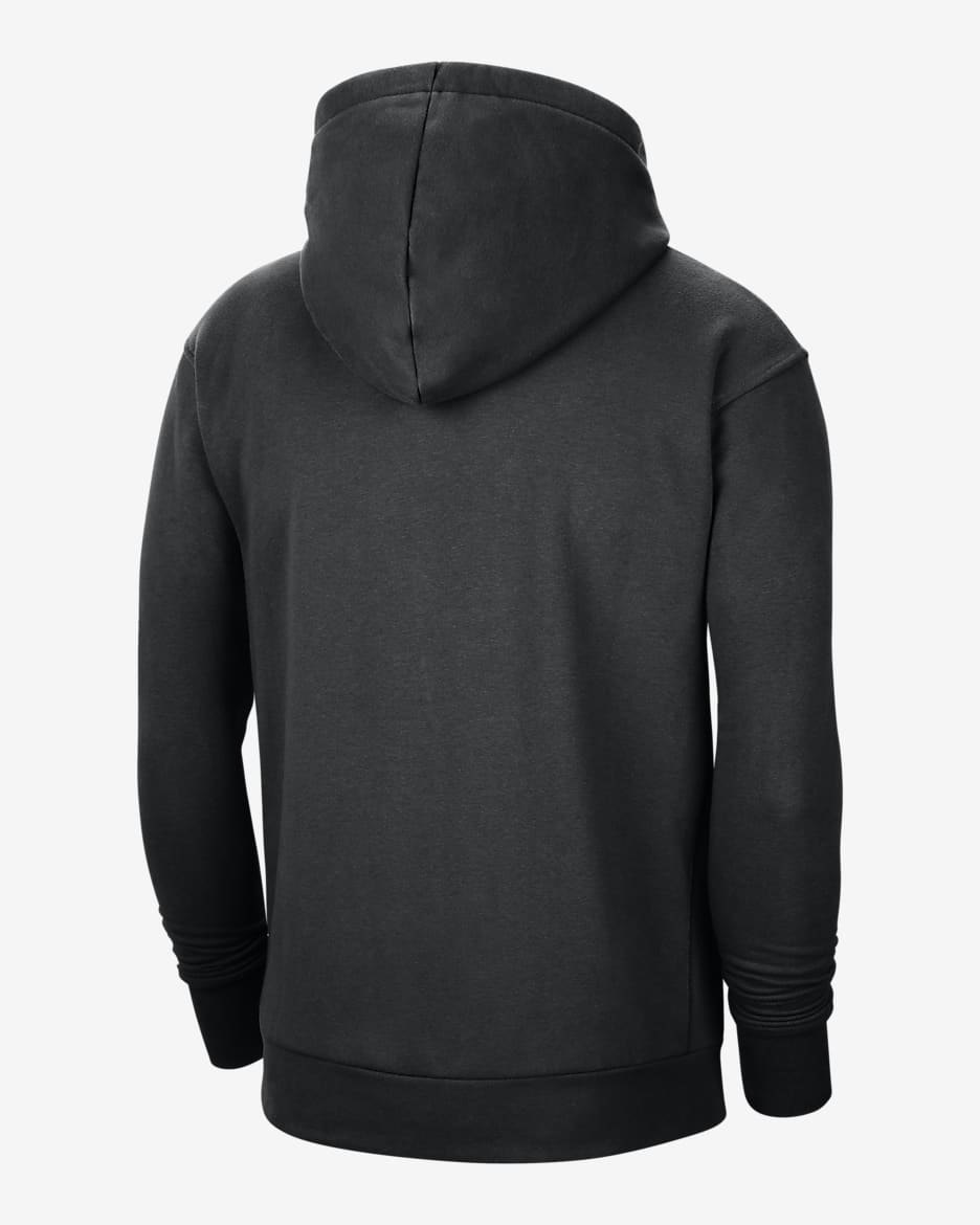 WNBA Men's Nike Fleece Pullover Hoodie - Black/Brilliant Orange