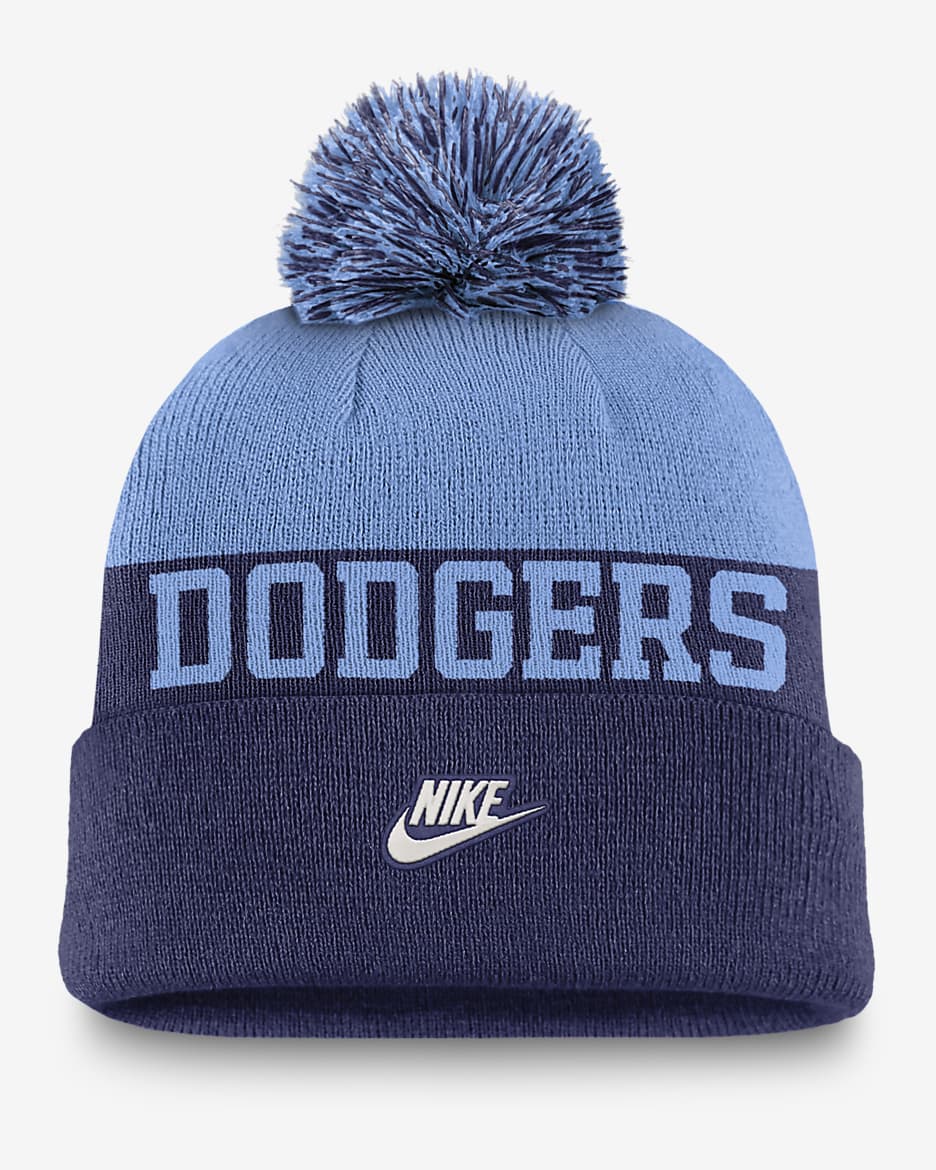 Brooklyn Dodgers Rewind Peak Men's Nike MLB Cuffed Pom Beanie - Royal