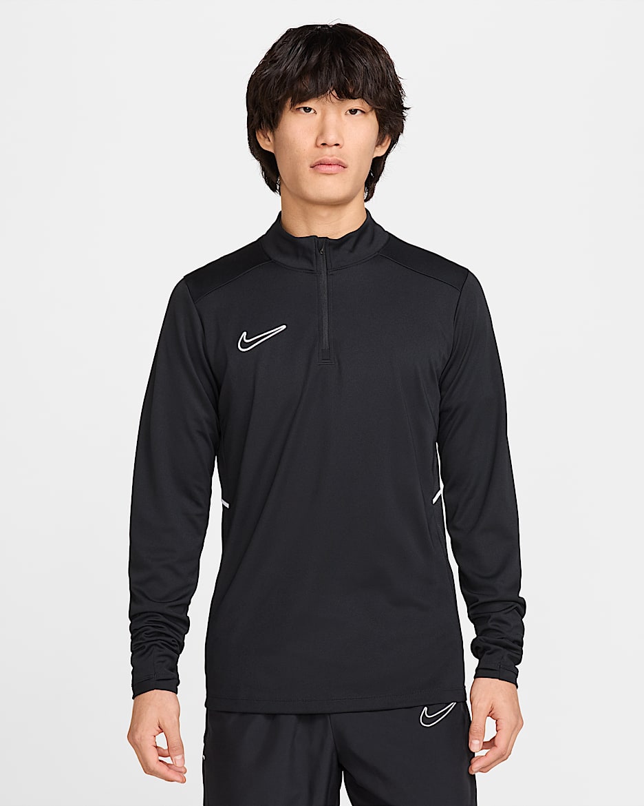 ナイキ アカデミー メンズ Dri-FIT サッカードリルトップ - ブラック/ブラック/ホワイト