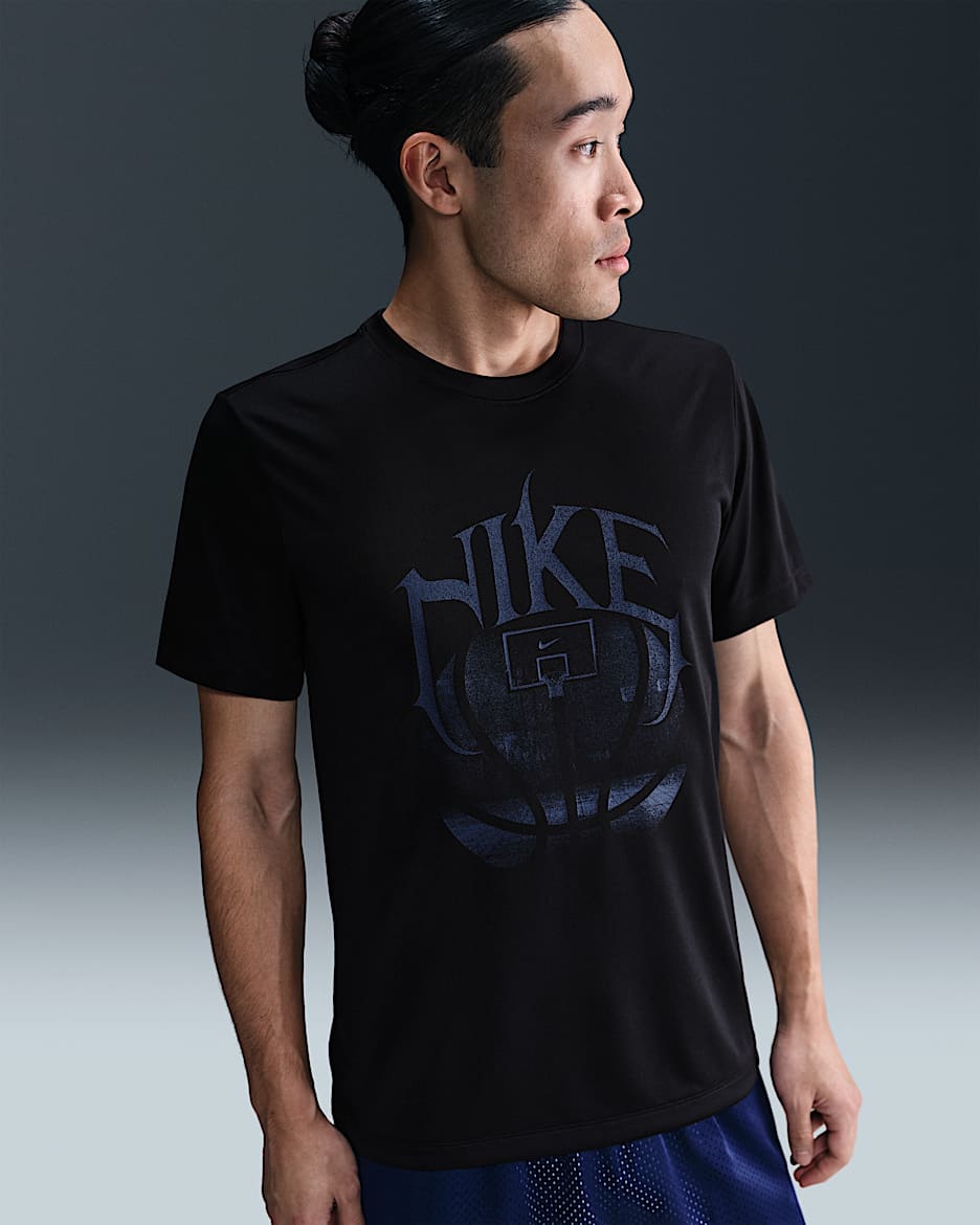 เสื้อยืดบาสเก็ตบอลผู้ชาย Dri-FIT Nike - ดำ