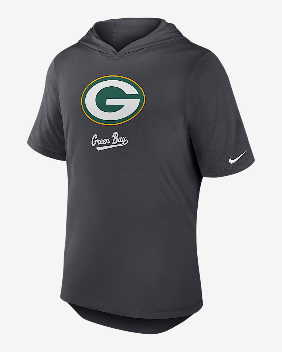Playera Nike Dri-FIT de la NFL con gorro para hombre Green Bay Packers - Antracita