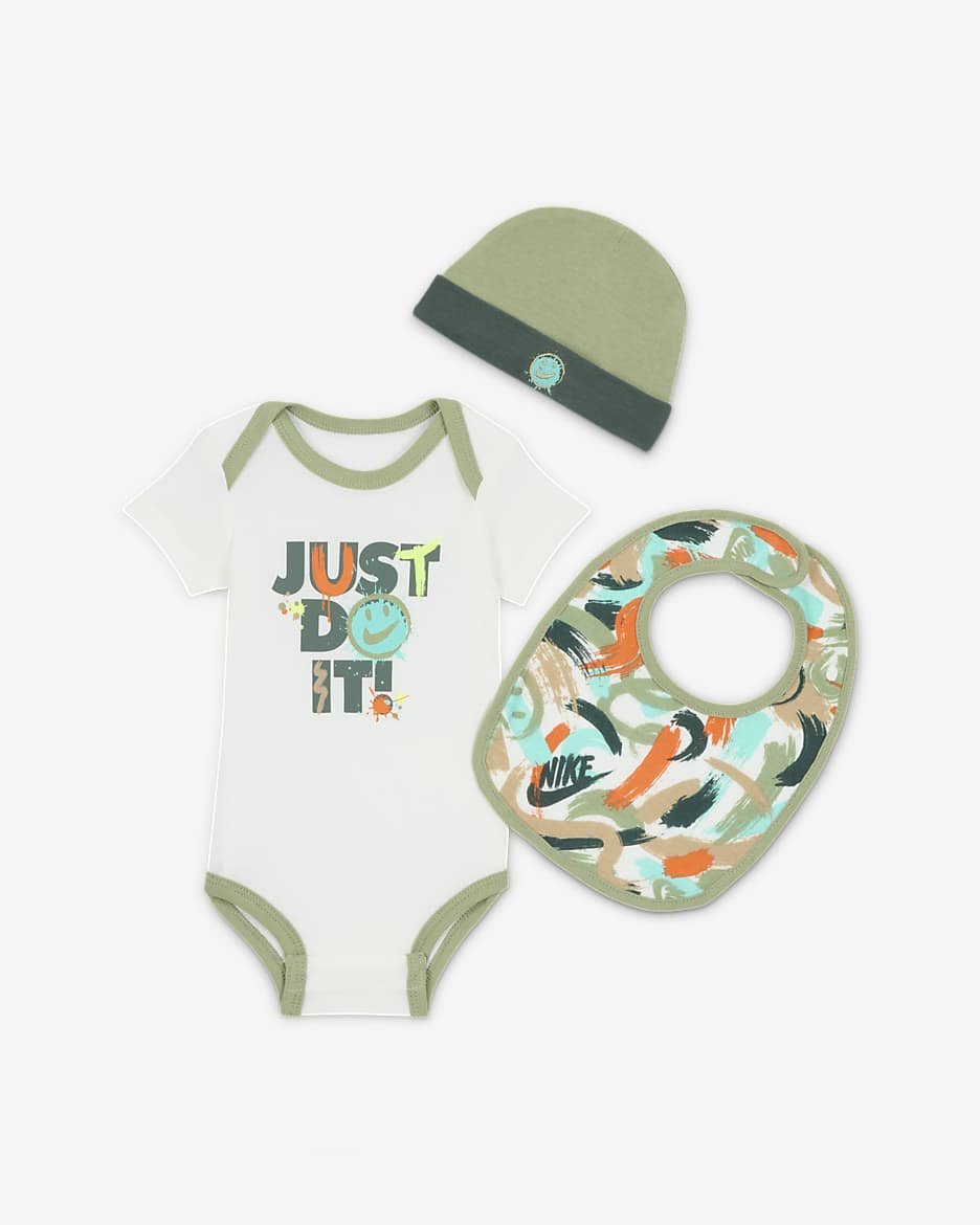 Nike Express Yourself Baby 3-Piece Bodysuit Set - Sail