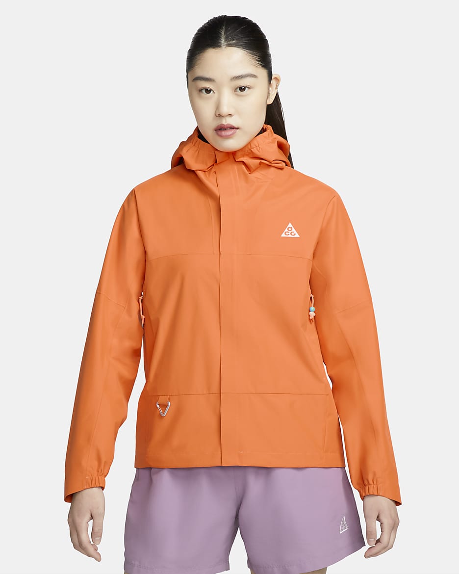 Nike ACG 'Cascade Rain' Women's Storm-FIT Water-Resistant Lightweight Jacket - Bright Mandarin/Summit White