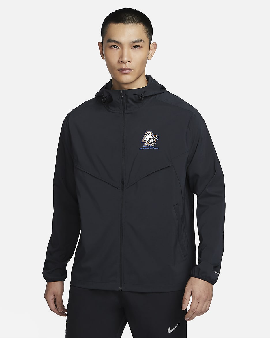 Nike Windrunner Running Energy Men's Repel Running Jacket - Black/Black/Hyper Royal