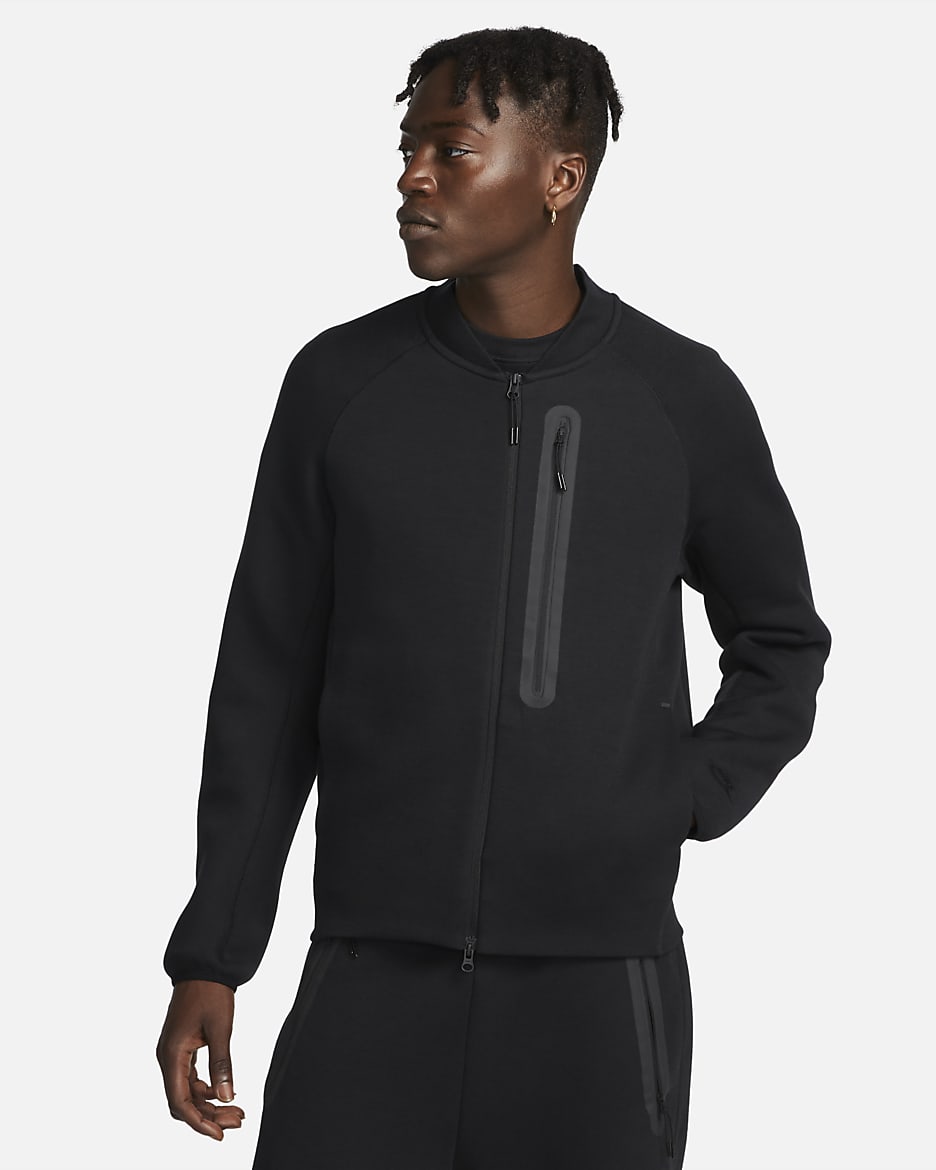 Veste aviateur Nike Sportswear Tech Fleece pour homme - Noir/Noir